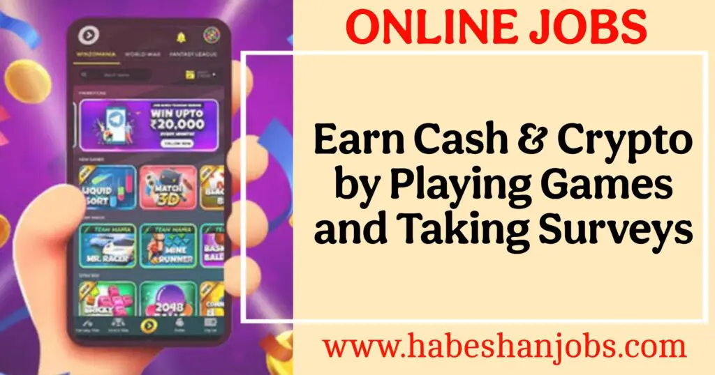 Earn Cash Crypto by Playing Games and Taking Surveys Online Jobs