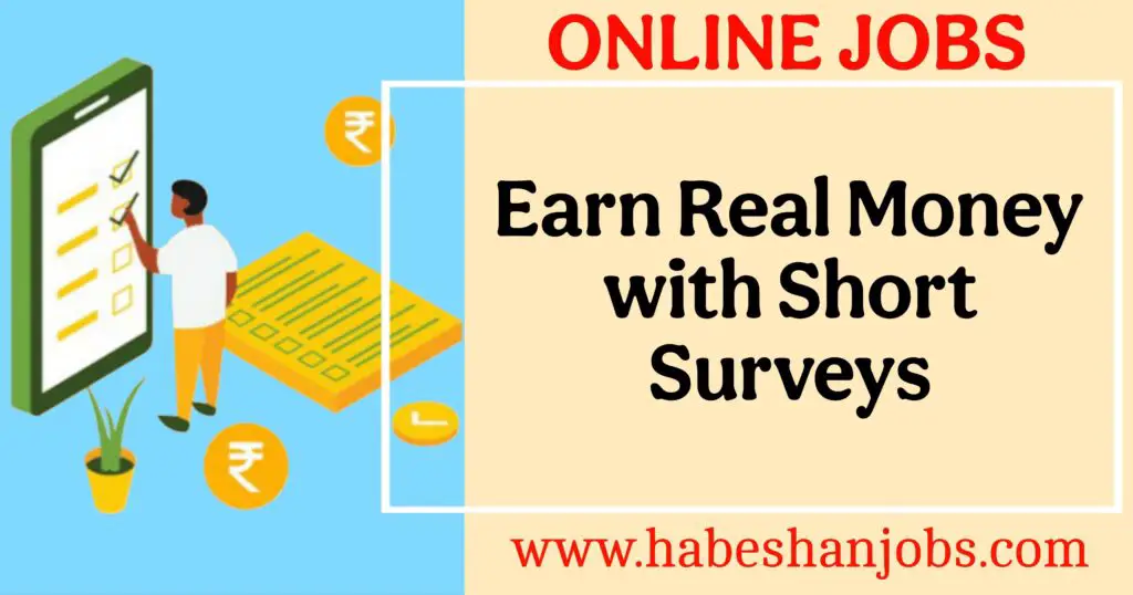 Earn Real Money with Short Surveys Onlines Jobs