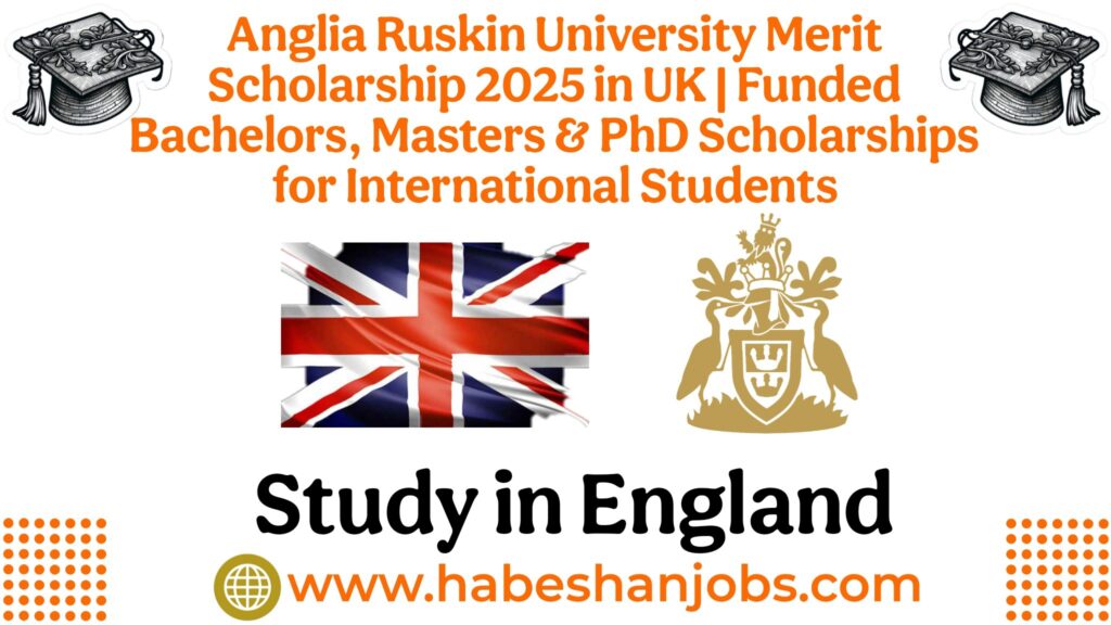 Anglia Ruskin University Merit Scholarship 2025 in UK