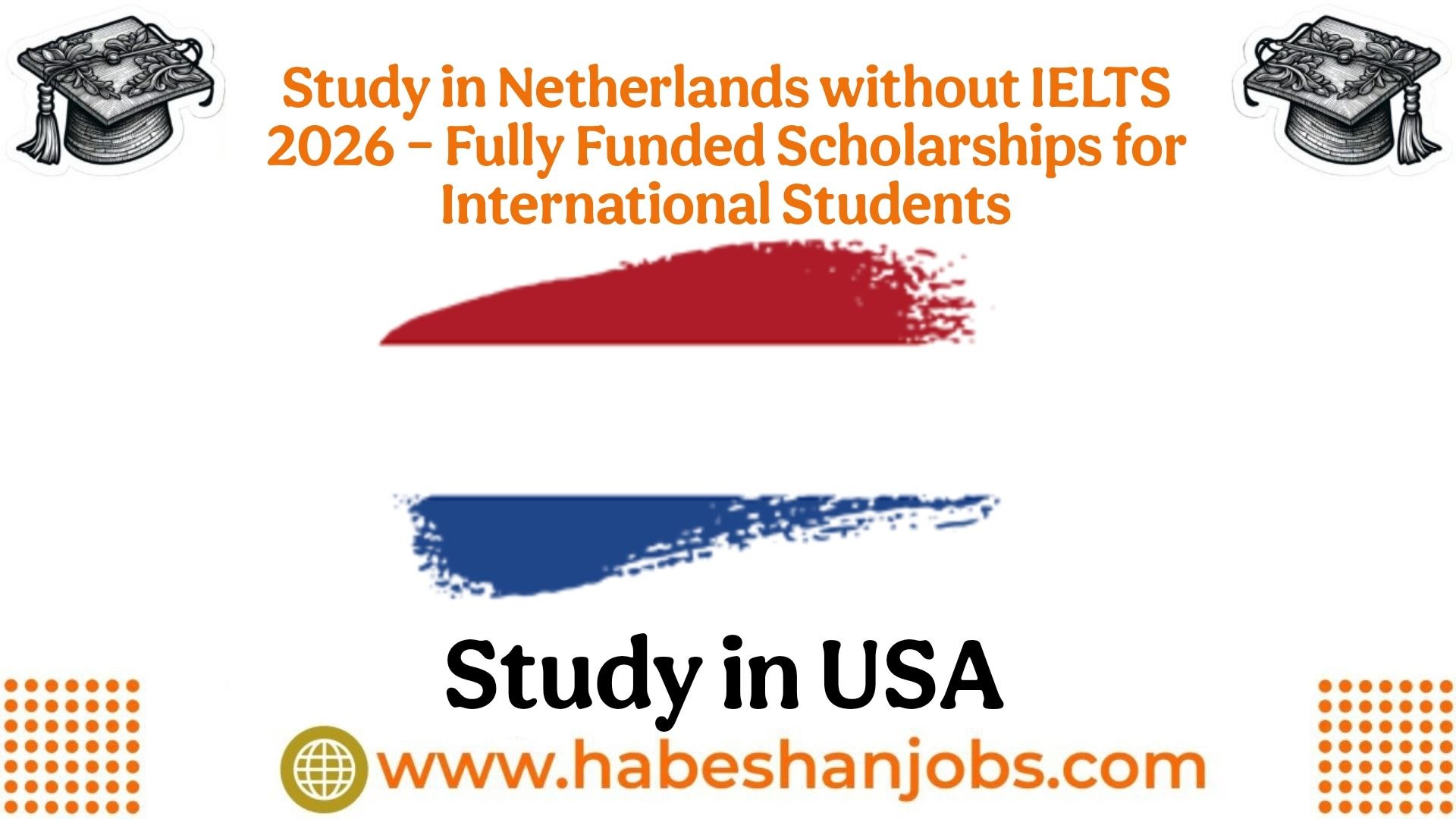Study in Netherlands without IELTS 2026 – Fully Funded Scholarships for ...